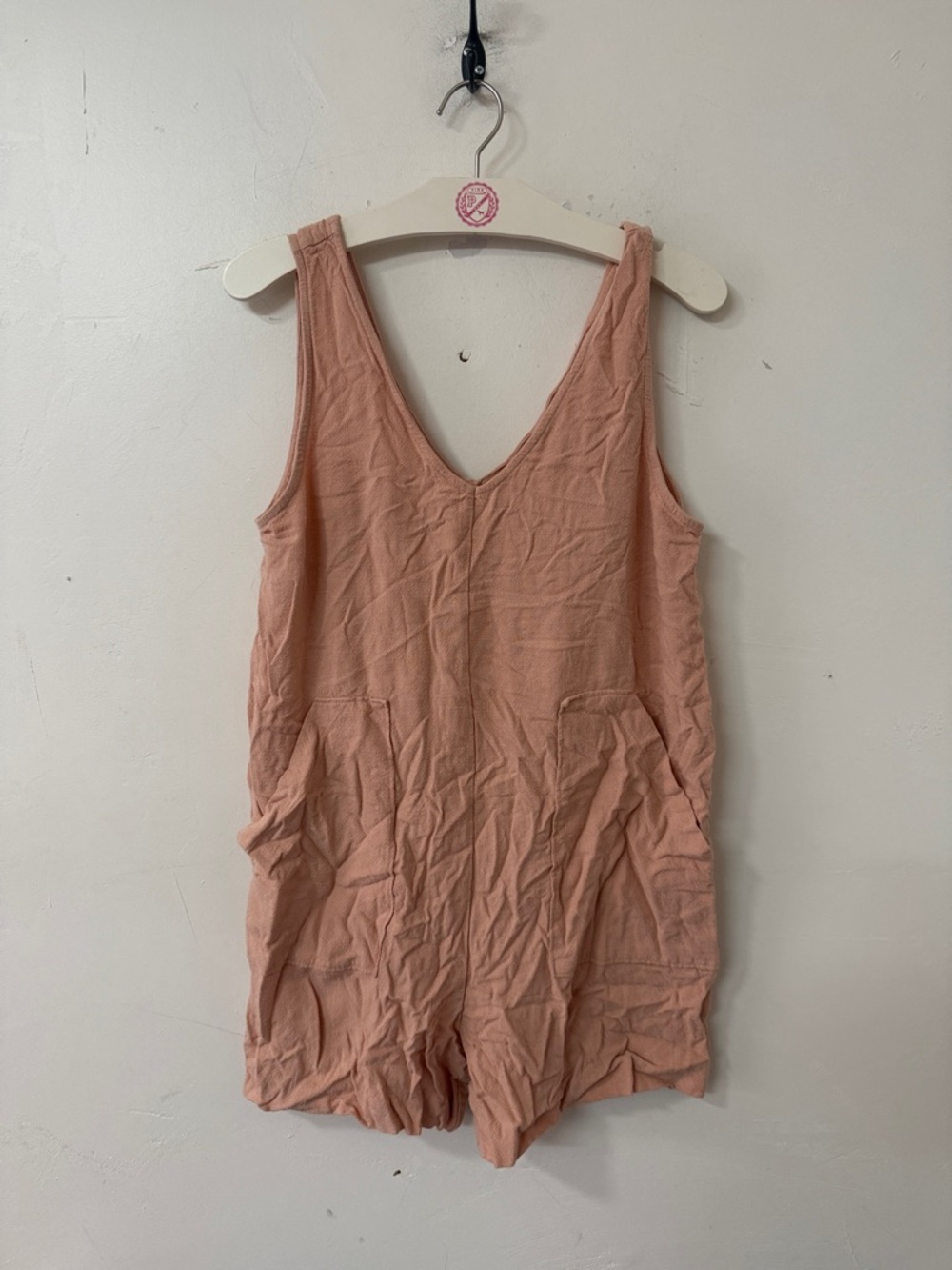 Double Zero Blush Pink Sleeveless V-Neck Romper
